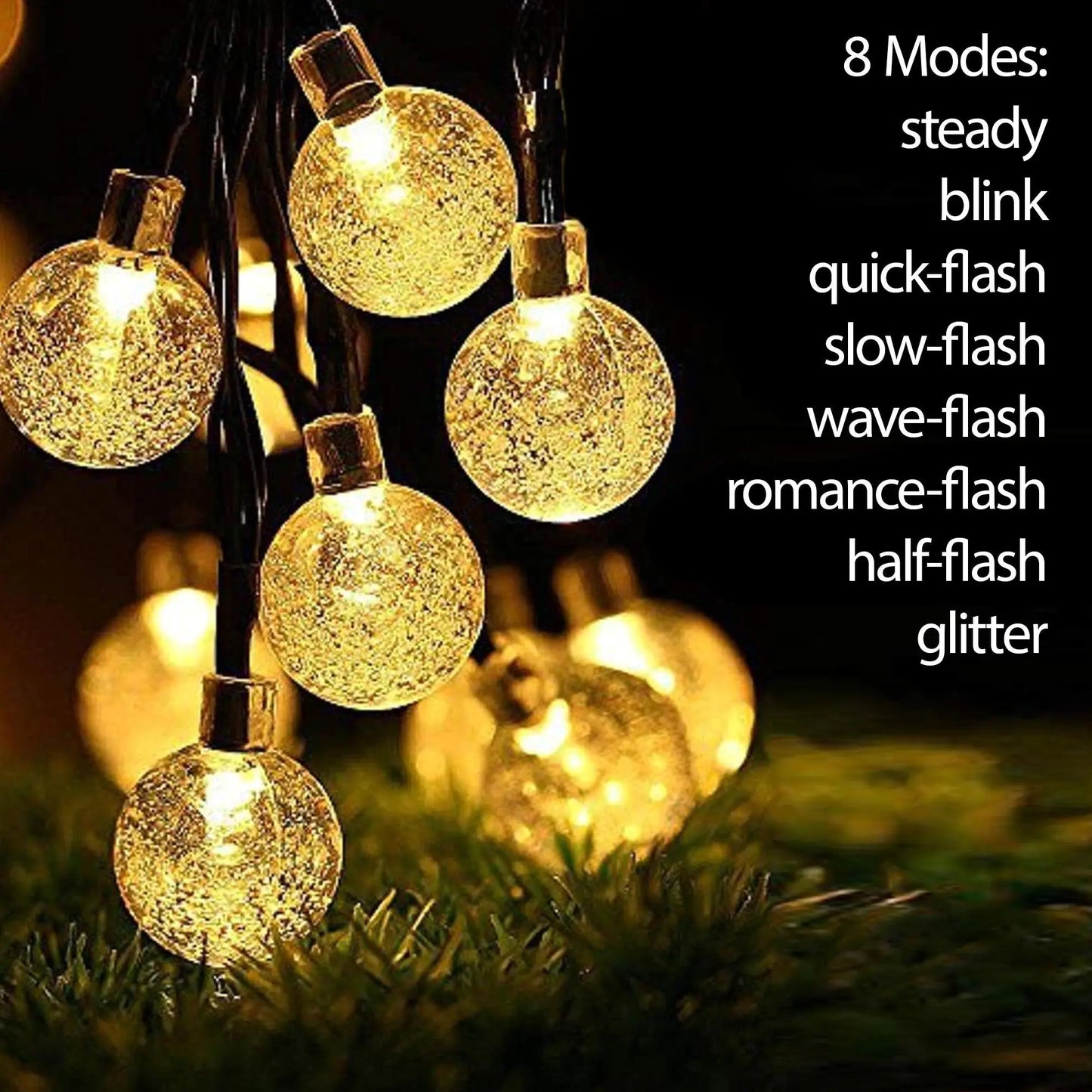 Solar String Light Outdoor 30 LED Powered Garden Path Yard Decor Lamp Waterproof