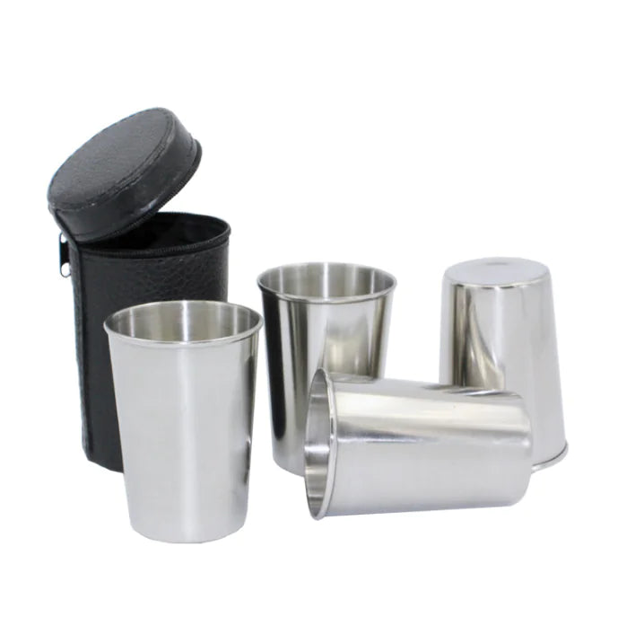 Stainless Spirit Cup Quartet with Holder