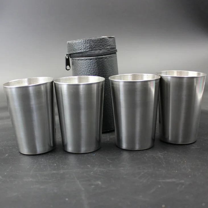 Stainless Spirit Cup Quartet with Holder