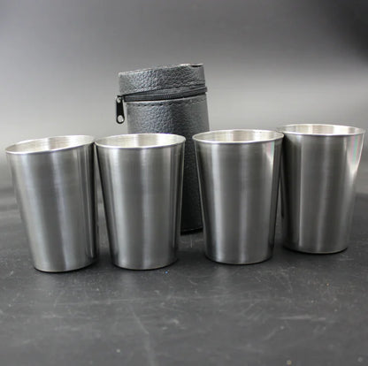 Stainless Spirit Cup Quartet with Holder
